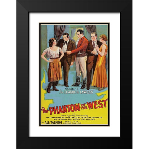 Vintage Westerns: Phantom of the West - League of the Lawless Black Modern Wood Framed Art Print with Double Matting by Unknown