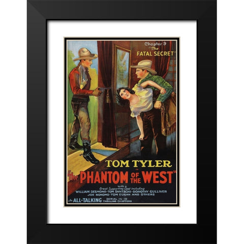 Vintage Westerns: Phantom of the West - Fatal Secret Black Modern Wood Framed Art Print with Double Matting by Unknown