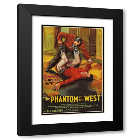 Vintage Westerns: Phantom of the West - House of hate Black Modern Wood Framed Art Print with Double Matting by Unknown