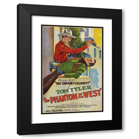 Vintage Westerns: Phantom of the West - Canyon of Calamity Black Modern Wood Framed Art Print with Double Matting by Unknown