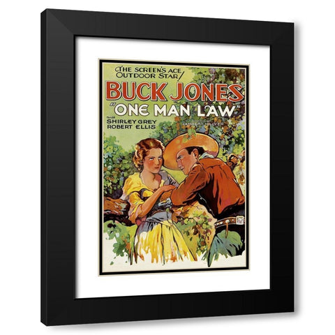 Vintage Westerns: Pioneer Scout Black Modern Wood Framed Art Print with Double Matting by Unknown