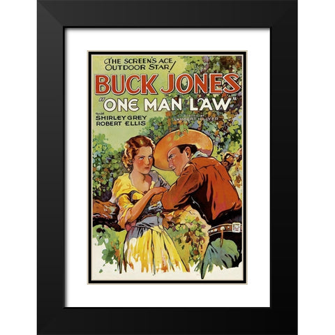 Vintage Westerns: Pioneer Scout Black Modern Wood Framed Art Print with Double Matting by Unknown