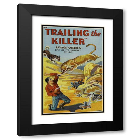 Vintage Westerns: Trailing the Killer Black Modern Wood Framed Art Print with Double Matting by Unknown