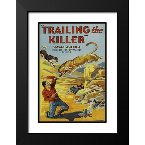 Vintage Westerns: Trailing the Killer Black Modern Wood Framed Art Print with Double Matting by Unknown