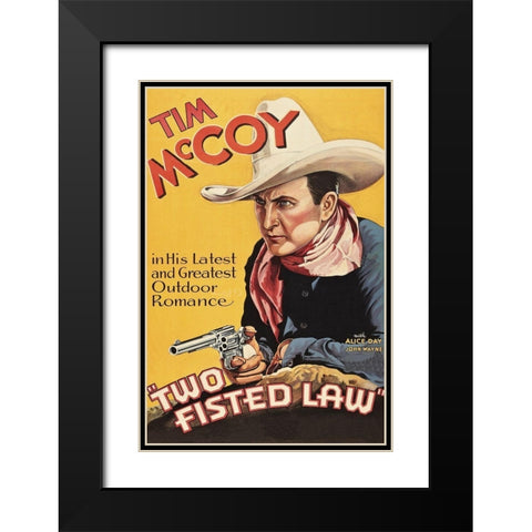 Vintage Westerns: Two Fisted Law Black Modern Wood Framed Art Print with Double Matting by Unknown