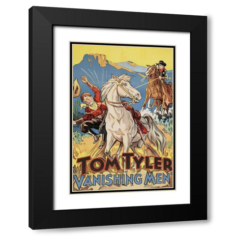 Vintage Westerns: Vanishing men Black Modern Wood Framed Art Print with Double Matting by Unknown