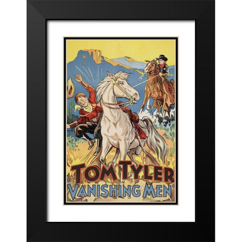 Vintage Westerns: Vanishing men Black Modern Wood Framed Art Print with Double Matting by Unknown