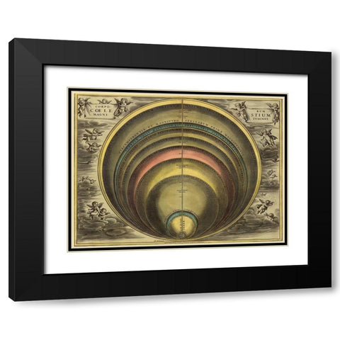 Maps of the Heavens: Corprum Coelestium Black Modern Wood Framed Art Print with Double Matting by Cellarius, Andreas