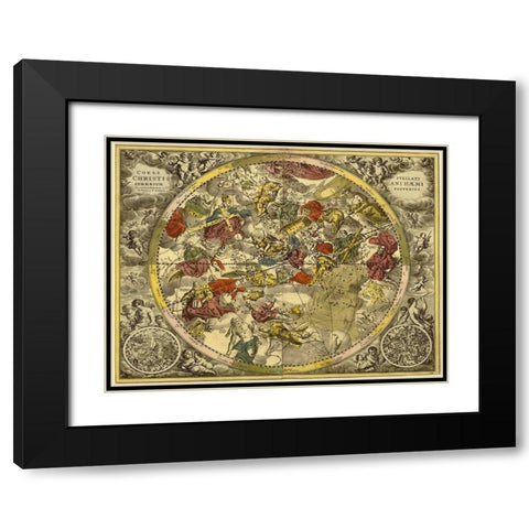 Maps of the Heavens: Coelistellati Christianihaemi Black Modern Wood Framed Art Print with Double Matting by Cellarius, Andreas