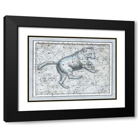 Maps of the Heavens: Ursa Major - The Great Bear Black Modern Wood Framed Art Print with Double Matting by Jamieson, Alexander