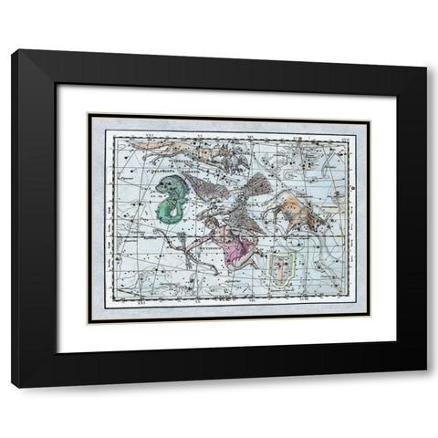 Maps of the Heavens: Aquila - Jupiters Eagle Black Modern Wood Framed Art Print with Double Matting by Jamieson, Alexander