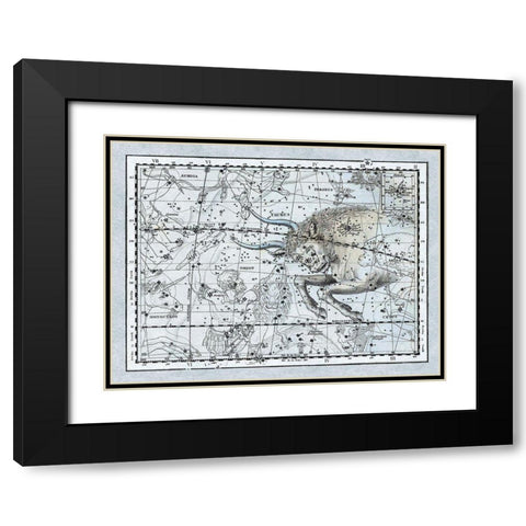 Maps of the Heavens: Taurus the Bull Black Modern Wood Framed Art Print with Double Matting by Jamieson, Alexander