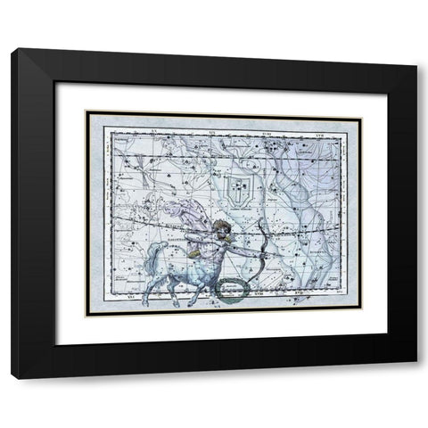 Maps of the Heavens: Sagittarius the Centaur Black Modern Wood Framed Art Print with Double Matting by Jamieson, Alexander