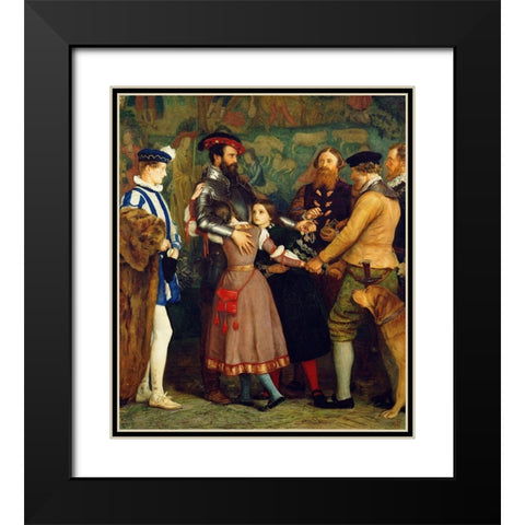 The Ransom Black Modern Wood Framed Art Print with Double Matting by Millais, John Everett