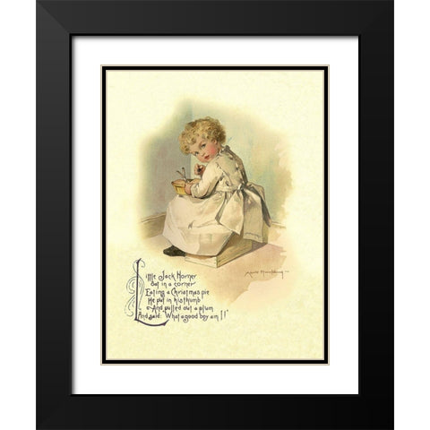 Nursery Rhymes: Little Jack Horner Black Modern Wood Framed Art Print with Double Matting by Humphrey, Maud