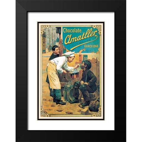 Cooks: Chocolate Amatller Black Modern Wood Framed Art Print with Double Matting by Advertisement