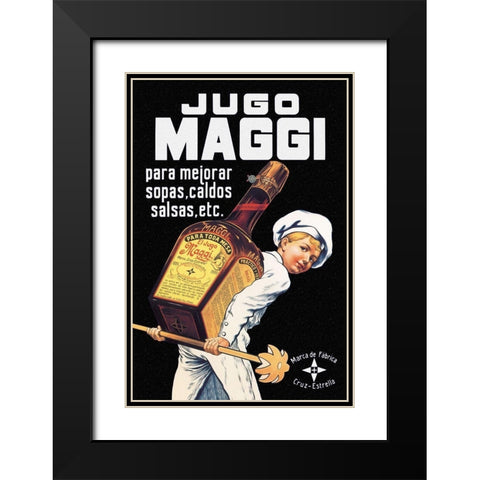 Cooks: Jugo Maggi Black Modern Wood Framed Art Print with Double Matting by Advertisement