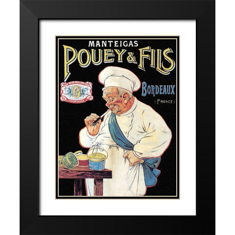 Cooks: Manteigas Pouey and Fils Black Modern Wood Framed Art Print with Double Matting by Oge, Eugene