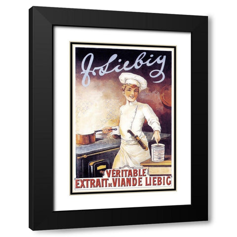 Cooks: Veritable - Extrait de Viande Liebig Black Modern Wood Framed Art Print with Double Matting by Brown, F. Gregory