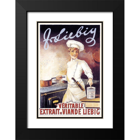Cooks: Veritable - Extrait de Viande Liebig Black Modern Wood Framed Art Print with Double Matting by Brown, F. Gregory