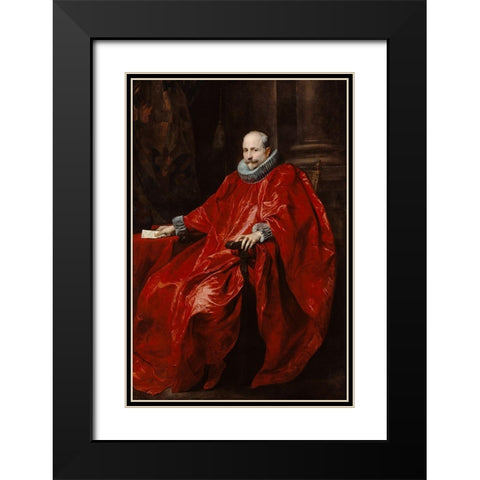 Portrait of Agostino Pallavicini Black Modern Wood Framed Art Print with Double Matting by Van Dyck, Anthony