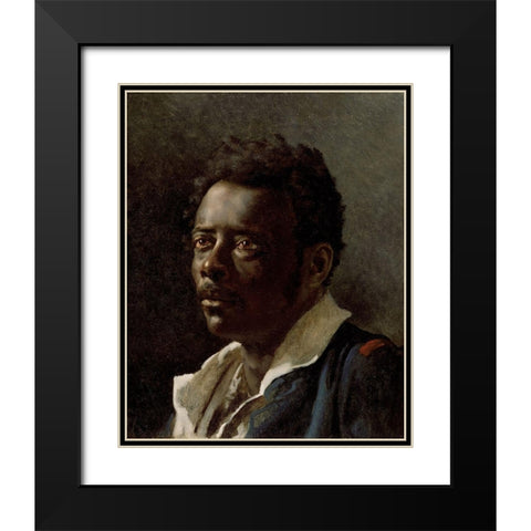 Study of a Model Black Modern Wood Framed Art Print with Double Matting by Gericault, Theodore