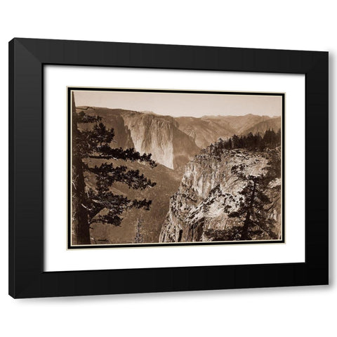 First View of the Valley, Yosemite, California, about 1866 Black Modern Wood Framed Art Print with Double Matting by Watkins, Carleton