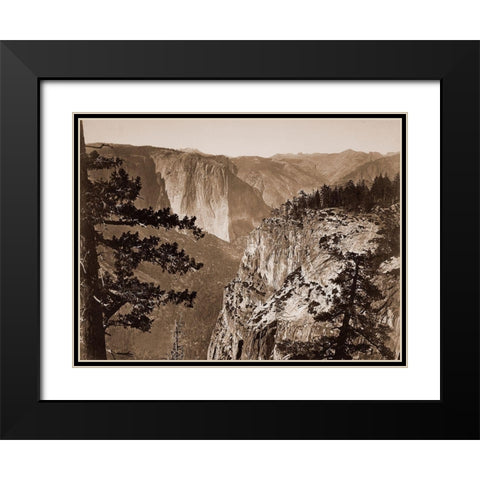 First View of the Valley, Yosemite, California, about 1866 Black Modern Wood Framed Art Print with Double Matting by Watkins, Carleton