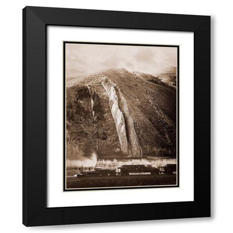 The Devils Slide, Utah, 1873-1874 Black Modern Wood Framed Art Print with Double Matting by Watkins, Carleton