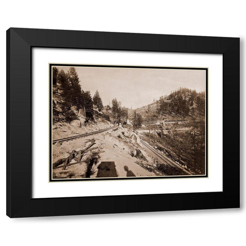 View on Lake Tahoe, California, 1877 Black Modern Wood Framed Art Print with Double Matting by Watkins, Carleton