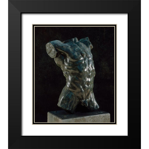 Marsyas (Torso of The Falling Man), ca. 1882-1889 Black Modern Wood Framed Art Print with Double Matting by Rodin, Auguste