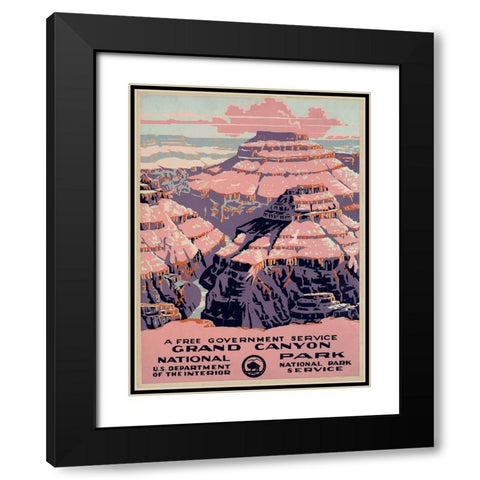 Grand Canyon National Park, a Free Government Service, ca. 1938 Black Modern Wood Framed Art Print with Double Matting by WPA