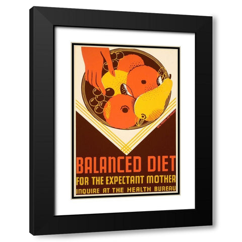 Balanced diet for the expectant mother. Black Modern Wood Framed Art Print with Double Matting by WPA