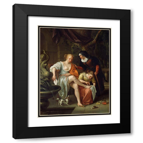 Bathsheba After the Bath Black Modern Wood Framed Art Print with Double Matting by Steen, Jan
