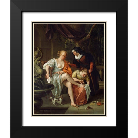 Bathsheba After the Bath Black Modern Wood Framed Art Print with Double Matting by Steen, Jan