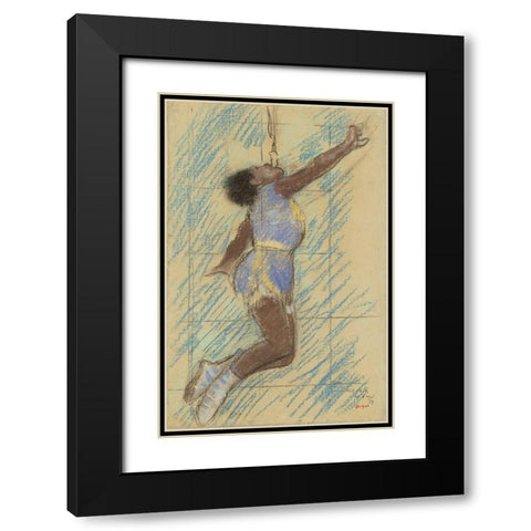 Miss Lala at the Fernando Circus Black Modern Wood Framed Art Print with Double Matting by Degas, Edgar