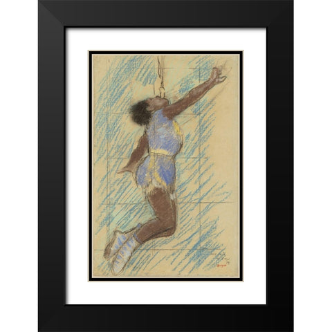 Miss Lala at the Fernando Circus Black Modern Wood Framed Art Print with Double Matting by Degas, Edgar