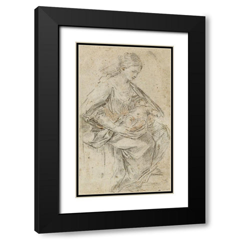 Turbaned Woman Black Modern Wood Framed Art Print with Double Matting by Reni, Guido