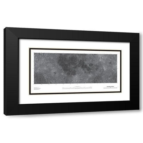Map of the Moon, Projection Black Modern Wood Framed Art Print with Double Matting by United States Geological Survey