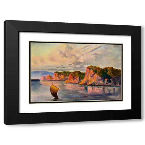 Die Roten Lampen vom Ceylon Ratu Pana, Laterit-Felsen bei Belligemma Black Modern Wood Framed Art Print with Double Matting by Haeckel, Ernst