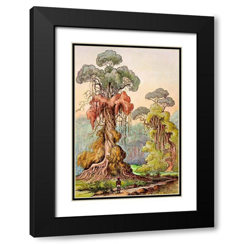 Lianen-Mantel an Saulenbaumen Hochland von Ceylon Black Modern Wood Framed Art Print with Double Matting by Haeckel, Ernst