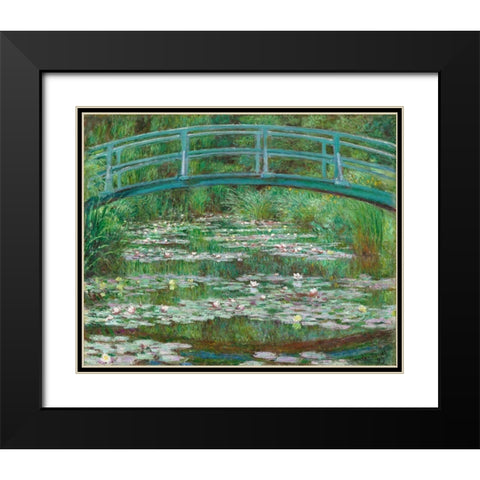 The Japanese Footbridge, 1899 Black Modern Wood Framed Art Print with Double Matting by Monet, Claude