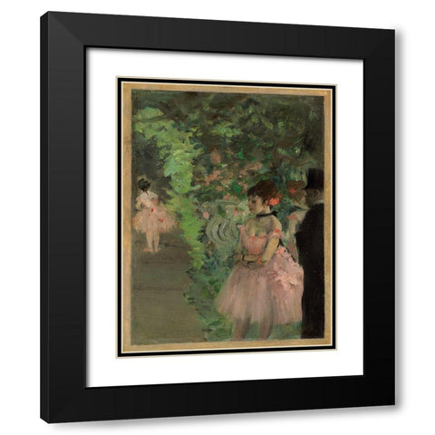 Dancers Backstage, 1876/1883 Black Modern Wood Framed Art Print with Double Matting by Degas, Edgar