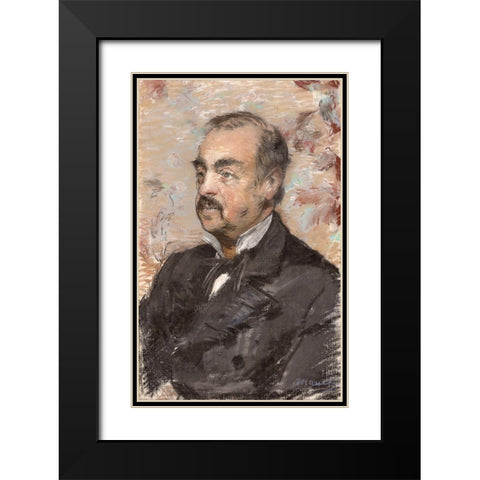 Portrait of Julien de la Rochenoire Black Modern Wood Framed Art Print with Double Matting by Manet, Edouard