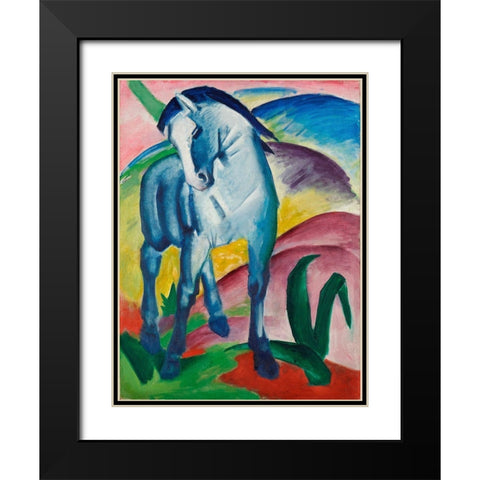 Blue Horse I, 1911 Black Modern Wood Framed Art Print with Double Matting by Marc, Franz