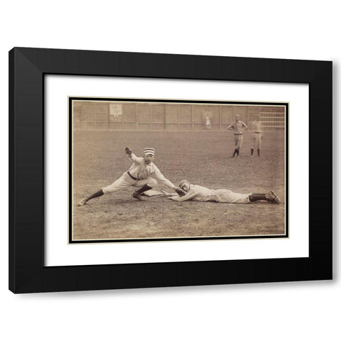 Arthur Irwin And Tommy Mccarthy, Philadelphia Quakers Black Modern Wood Framed Art Print with Double Matting by A.G. Spalding Baseball Collection