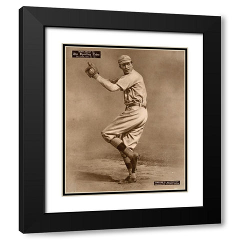 Grover C. Alexander, Philadelphia National League, 1880 Black Modern Wood Framed Art Print with Double Matting by Leopold Morse Goulston Baseball Collection
