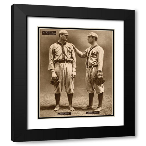 Walter Johnson And Charles E. Street, Washington American League, 1880 Black Modern Wood Framed Art Print with Double Matting by Leopold Morse Goulston Baseball Collection