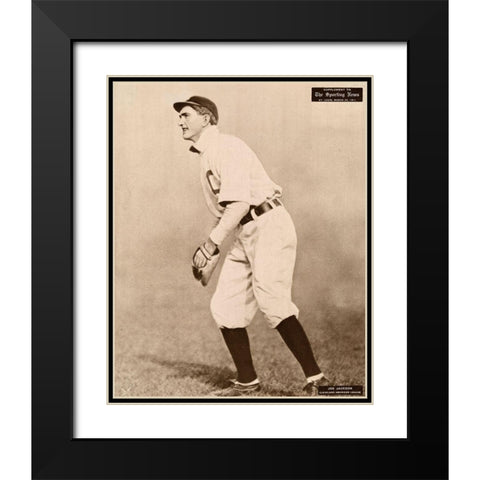 Joe Jackson, Cleveland American League, 1880 Black Modern Wood Framed Art Print with Double Matting by Leopold Morse Goulston Baseball Collection