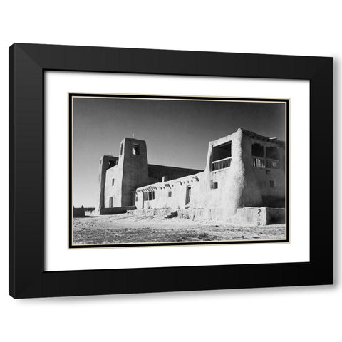 Church, Acoma Pueblo, New Mexico - National Parks and Monuments, ca. 1933-1942 Black Modern Wood Framed Art Print with Double Matting by Adams, Ansel
